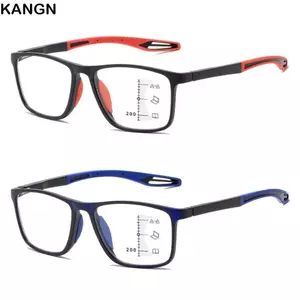 Kính đọc sách chống ánh sáng xanh KANGN, Kính mắt vuông chặn màu xanh bảo vệ mắt, Siêu nhẹ đa điểm thanh lịch Tiến bộ gần xa Kính mắt quang học nam nữ
