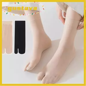 Tất Ngón Chân GUSTAVA, Tất Ống Giữa Ngón Chân Siêu Mỏng, Thời Trang Thoáng Khí Màu Trơn Gợi Cảm Tabi Tất Lụa Nữ