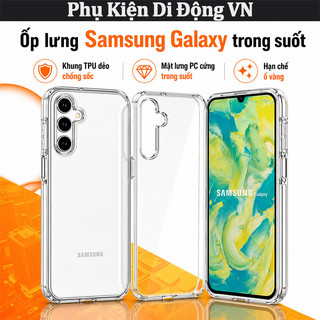 Ốp lưng Samsung Galaxy trong suốt chống sốc không ố vàng cho S22 S23 S24 S25 S26 Ultra Plus S26 Edge