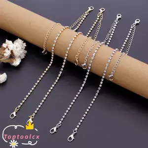 Dây đeo đồ lót TOPTOOLCX, Dây đeo áo ngực chống trượt bằng kim loại, Dây đeo vai bằng kim cương giả có thể điều chỉnh