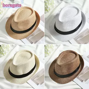 Mũ chống nắng BORAGETE Mũ băng đảng mùa hè Mũ cao bồi bãi biển Mũ Fedora