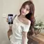Áo thun ngắn tay thắt nơ phong cách Hàn Quốc dành cho nữ Mùa hè Phong cách mới Thời trang giảm tuổi Slim-fit Slimer Look Top