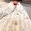 Đồ Ngủ Có Đệm Ngực, Áo Cardigan Ren Cổ Ve Áo Mùa Xuân Hè Cho Nữ, Bộ Đồ Mặc Nhà Dài Tay Ngọt Ngào