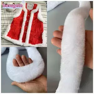 BORAGETE Lông Ruy Băng Cổ Khăn Cắt Tỉa Ruy Băng 100cm
