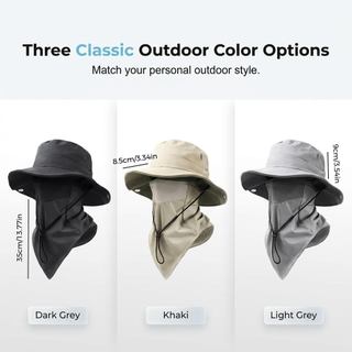 Mũ ngư dân thoáng khí với mặt nạ có thể tháo rời Vành rộng Mũ chống nắng Unisex có thể điều chỉnh Mũ ngoài trời để câu cá đi bộ đường dài cắm trại