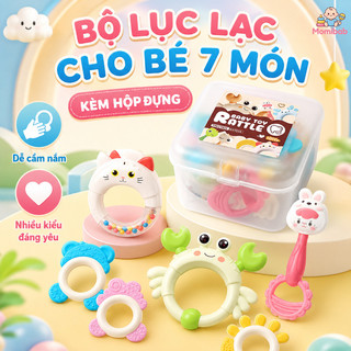 Bộ đồ chơi cầm nắm + lục lạc – Cho bé 0-12 tháng – Nhiều kiểu: gấu, thỏ, kèn – An toàn, kèm hộp – Phát triển giác quan