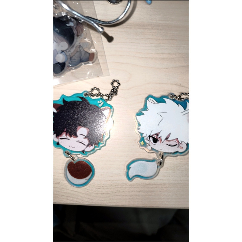 2Pcs/Set Link Click Lucas Charles Cheng Xiaoshi LU Guang Cartoon Keychain Acrylic Chain