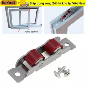 BAMBOOB 1 Cái / 4 Ròng Rọc Cửa Sổ, Phụ Kiện Cửa Trượt 80 Loại Con Lăn Trượt Cửa, Bánh Xe Khe Nylon Im Lặng Bằng Thép Không Gỉ