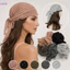 SAIA Bohemia Sequins Turban, Băng đô nhăn màu trơn, Chất liệu thoáng khí thoải mái Vải mềm 60cm * 60cm Bandana Turban Hóa trị bệnh nhân