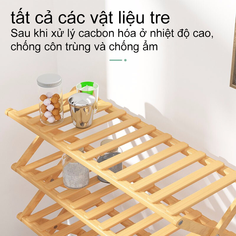 Kệ Để Giày Dép Nhiều Tầng Bằng Tre Chắc Chắn Thoáng Khí Tiết Kiệm Không Gian Dễ Sắp Xếp Phù Hợp Nhà