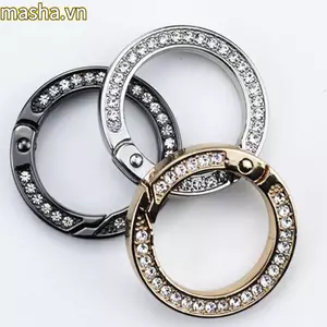 3 Khóa O-Ring lò xo, Vàng đen bạc 35mm Carabiner, Kẹp tròn chất lượng cao Kẹp ví Túi xách Khóa