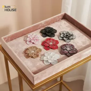 PlumHOUSE 1 Ba Chiều Camellia Kim Cương Giả Hoa Miếng Dán Thủ Công DIY May Đồ Dùng Tôn Tạo Hoa Thổ Cẩm Vải Lấp Lánh VN