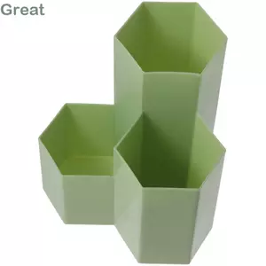 Lọ bút chì TUYỆT VỜI, Đồ dùng để bàn bằng nhựa màu xanh lá cây, Văn phòng sắp xếp bút chì 3 loại