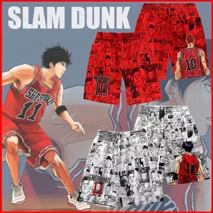 BH2 SLAM DUNK Quần Short Đi Biển Quần Rời Anime Jogger Cao Cấp Giữa Chiều Dài Thể Thao Thời Trang Sakuragi Kaede Quần Short