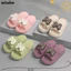 Dép NICOLOO Nữ Nơ, Đế Mềm PVC Dép Gia Đình, 4 Màu Dễ Thương Thoải Mái Chống Trơn Trượt Dép Phòng Tắm Gia Đình Và Ngoài Trời