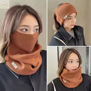 AWNGD Mùa Đông Ấm Áp, Dày Treo Tai Bảo Vệ Cổ, Mặt Thời Trang Khăn Trượt Tuyết Mềm Mại Ngoài Trời