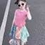 Bé gái (80-140) Phiên bản Hàn Quốc Áo Vest không tay thời trang + Váy ca rô