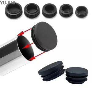 YUJINI 10 Chiếc Ống Tròn Bụi, Ống Thép Bảo Vệ Sàn Đồ Nội Thất Chân Cắm, Làm Dày Ống Chèn Phích Cắm 16 19 22 25 Mm Chống Trơn Trượt Trống Cuối Mũ