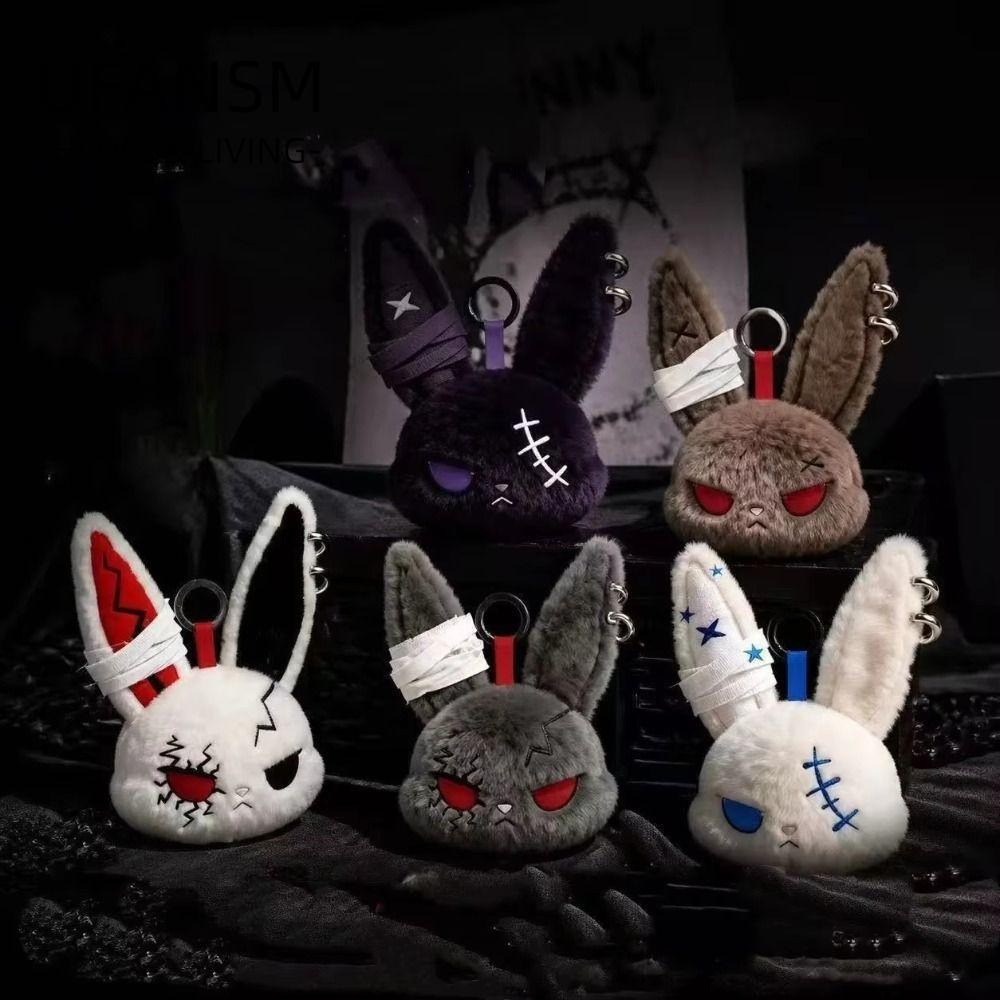 UFASM Dark Bunny Plush Doll, Sang Trọng Phong Cách Gothic Bunny Sang Trọng Móc Khóa, Thiết Kế Dễ Thương Dễ Thương Thân Thiện Với Da Túi Thỏ Thêu Túi Charm Trang Trí
