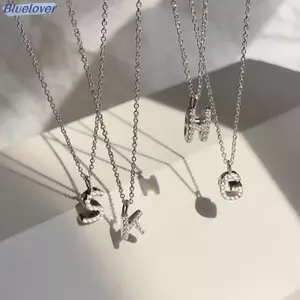Bluelover Thời Trang Shining A-Z Chữ Mặt Dây Chuyền Quyến Rũ Nelace 26 Ban Đầu Bảng Chữ Cái Tên Xương Đòn Dây Chuyền Đảng Trang Sức Quà Tặng Mới