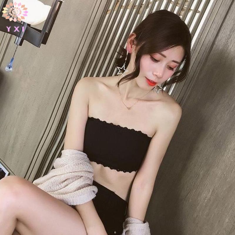 Y.X.I Áo Ngực quây Nữ Vô Hình Ngực Gợi Cảm Ống Top Màu Ren Bên Quần Lót Mới