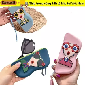 Túi đựng kính ESSENCEH, Túi đựng đồ nhỏ đa chức năng chống nước, Túi đựng mỹ phẩm silicon chống bụi
