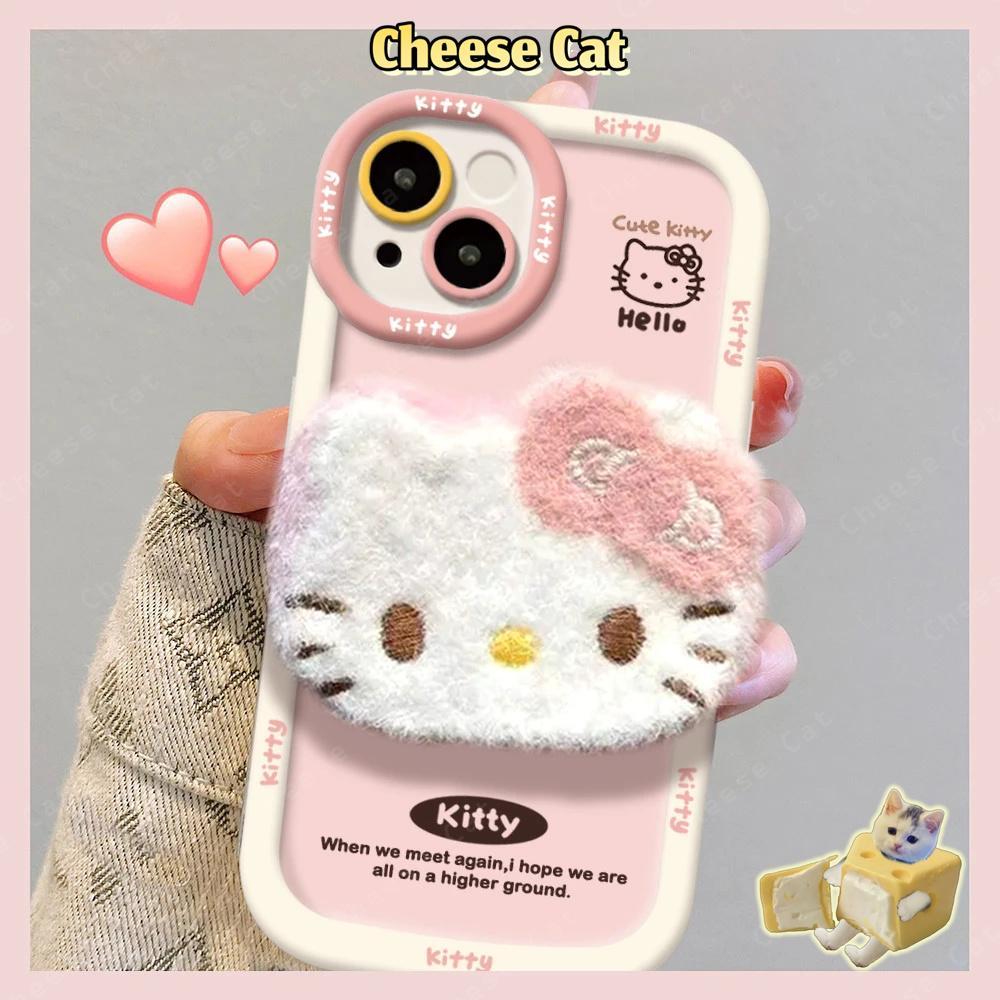 Sang Trọng Kitty Màu Hồng Ốp Lưng Điện Thoại iPhone 13 12 11 14 15 16 17 Pro Max XR Xs Max 7 Plus Silicone Bảo Vệ