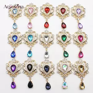AqToCna 32 * 60MM cho kim cương giả Nút tóc Manualidades Phụ kiện Diy Flat ba Trâm cài Phụ kiện trang sức AqToCna