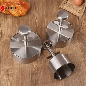 Khuôn ép thịt Hamburger bằng thép không gỉ 304 Burger Patty Maker Khuôn làm bánh thủ công Thịt bò Thịt lợn Máy ép gạo Khuôn nướng Dụng cụ thịt VN