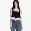 Áo thun ren viền màu tương phản thời trang mùa hè