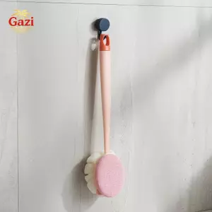 Dụng cụ chà sàn hai mặt Bàn chải tắm Tay cầm dài Bàn chải tắm lông mềm Khăn chà sàn có thể tháo rời Ba chà mạnh [VN]
