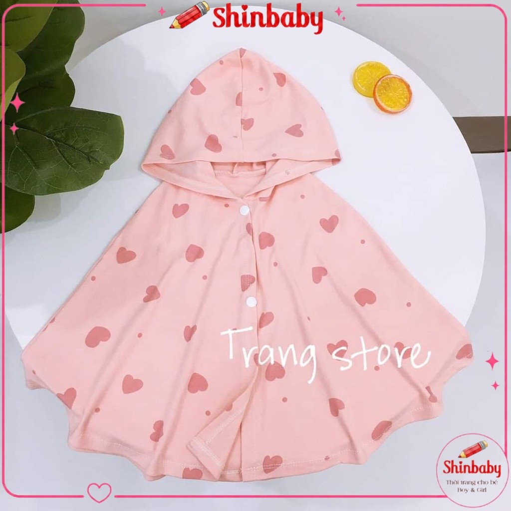[Shinbaby] Áo choàng chống nắng che gió cho bé nhiều hoạ tiết dễ thương thun cotton mềm mát