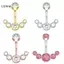 LUImo Pha Lê Bụng Nút Nhẫn Rốn Nhẫn Zircon Tòn Ten Cơ Thể Bụng Barbell Trang Sức Xuyên Bụng Nút Nhẫn Dành Cho Nữ Bụng Rốn Nhẫn SBS