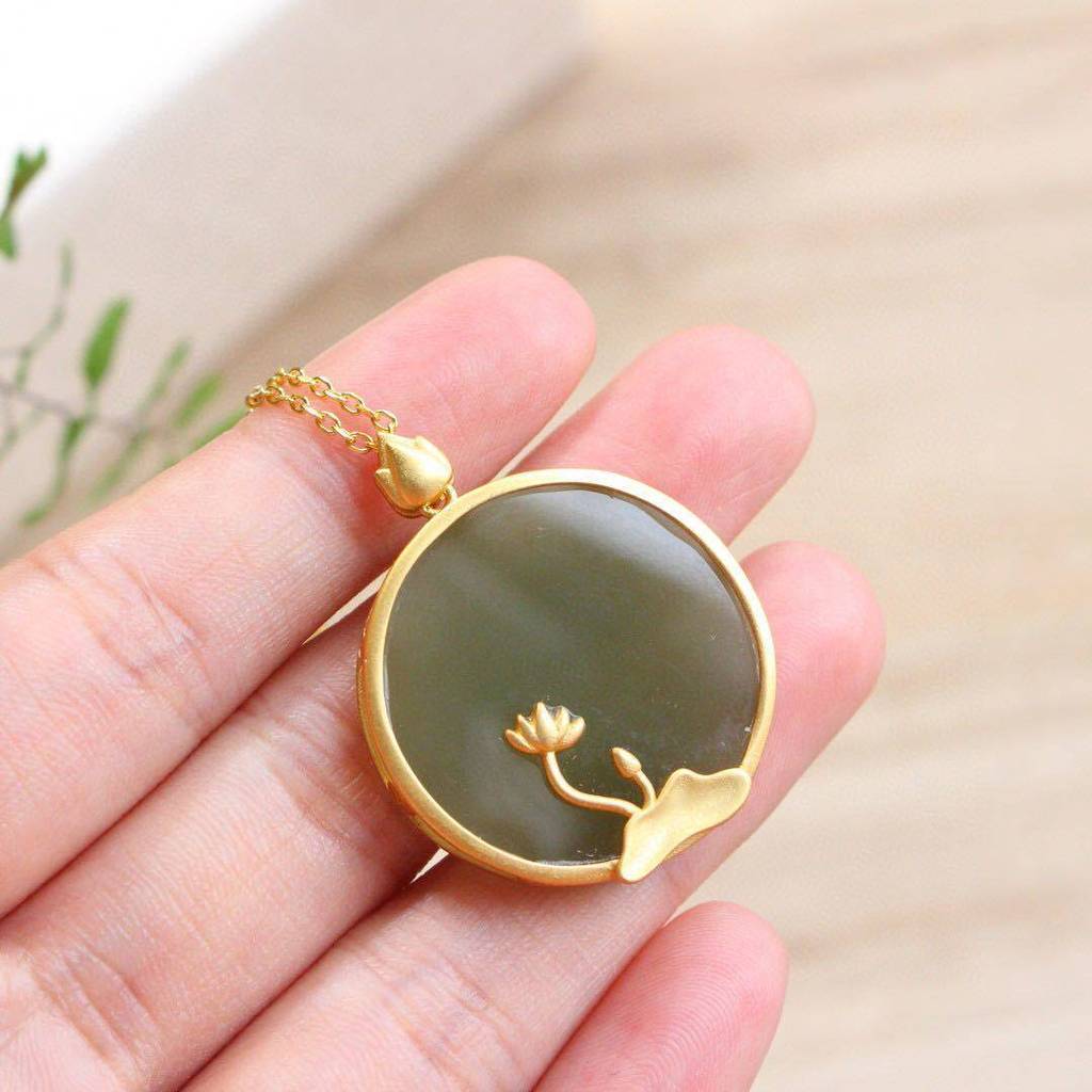 Vòng cổ mặt dây chuyền ngọc bích Hetian thời trang sang trọng nhẹ nhàng