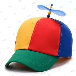 PYCOU Snapback Hat Cánh quạt máy bay trực thăng Cầu vồng Mũ chống nắng ngộ nghĩnh