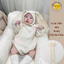 Bodysuit Thỏ kèm mũ tặng kèm tất Be Viền cover Hàn Quốc cho bé gái từ 4-14kg, body, vải mềm mại cao cấp