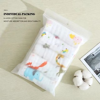 Combo 5 khăn sữa xô sơ sinh 6 lớp chất liệu organic cotton mềm thoáng khí thấm hút tốt.