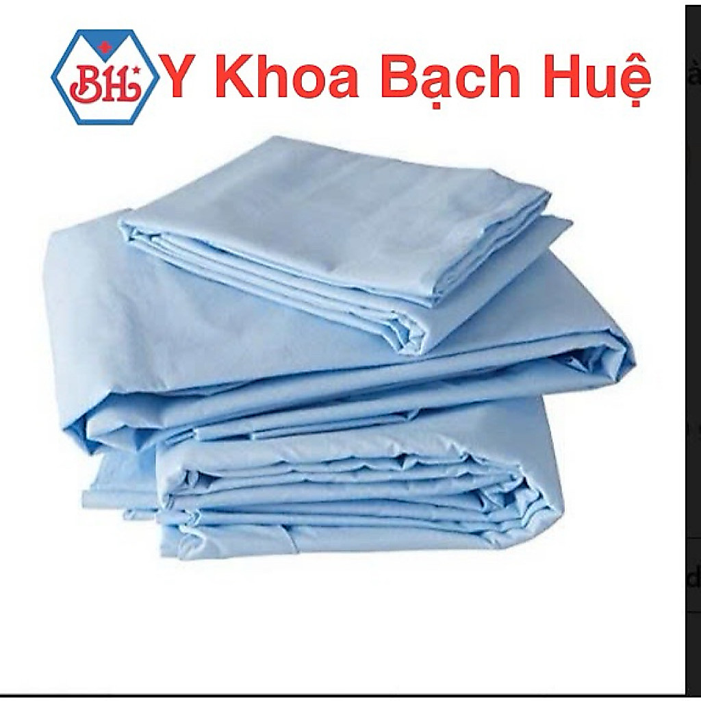 Ga trải giường vải kate màu xanh có thun bo góc, dễ giặt an toàn cho da  90cm x1,9m và 1m x 2m. Drap giường Có Chun.