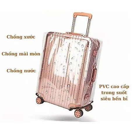 Bọc vali trong suốt cao cấp – chống nước, chống trầy, bảo vệ vali mọi hành trình.