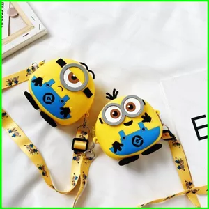 HT3 Minion Túi Đeo Vai Ngọt Tươi Đáng Yêu Thời Gian Giải Trí Túi Vải Anime Túi Xách Học Sinh Thời Trang Thường Ngày Tote T