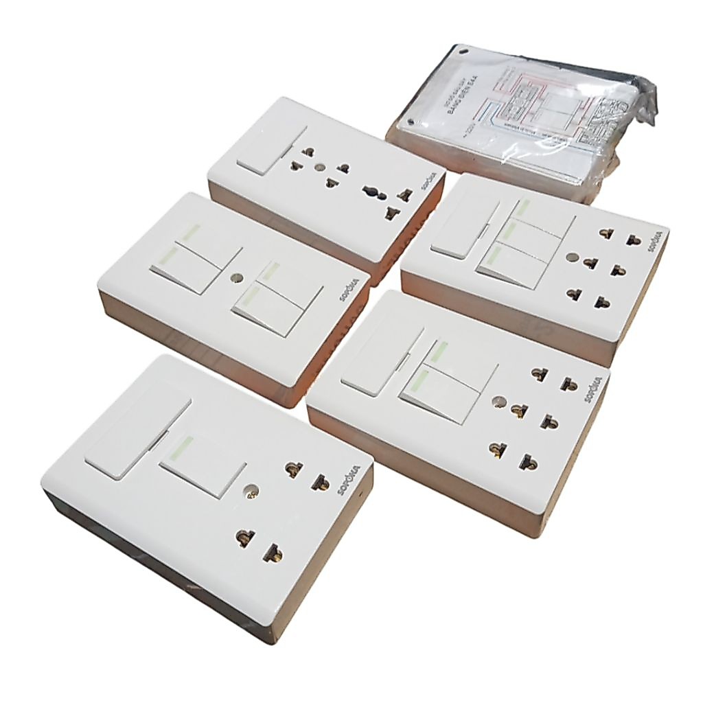 Bảng điện (Taplo) giả âm SOPOKA 1, 2, 3, 4 công tắc