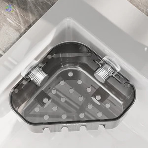 Kệ góc tam giác có lỗ thoát nước - Cốc hút nhựa cho phòng tắm nhà bếp