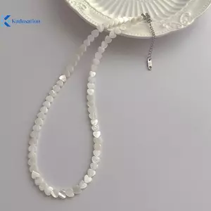 Kudosation Thời Trang Đa Năng Tinh Tế 6MM Vỏ Trái Tim Đính Hạt Nelace Dành Cho Nữ Bé Gái Tính Khí Ngọt Ngào Đơn Giản Chuỗi Xương Đòn Quà Tặng Đẹp
