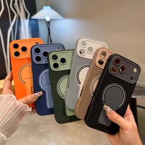 Ốp Điện Thoại Có Giá Đỡ Từ Tính Tức Thì Cho iPhone 17 Pro Max, Chống Sốc, 16 Khối Màu, Hai Trong Một, 16 Pro Max, 15, 14, 13, 12