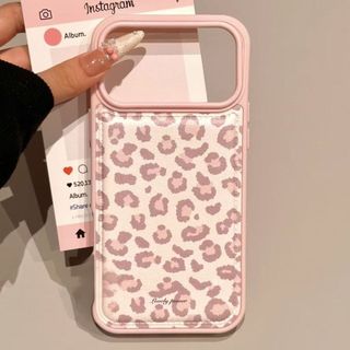 Họa tiết chống rò rỉ thời trang in họa tiết da báo màu hồng Thích hợp cho iPhone 17 15 Pro 12 Pro Max 12 16 Pro 15 16 Pro Max 14 Pro Max 14 Pro Túi trống Vỏ bảo vệ linh hoạt chống sốc