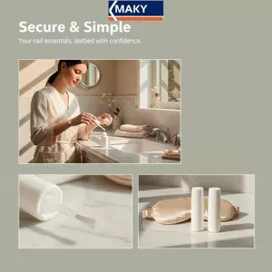 MAKY 10ml Chai Sơn Móng Tay Trống Có Nắp Bàn Chải Lọ Thủy Tinh Có Thể Đổ Lại Bảo Quản Chống Rò Rỉ Cho DIY Làm Móng Tay Du Lịch Sử Dụng VN