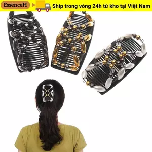 ESSENCEH Magic Lược Tóc DIY Handmade Bun Maker Đính Hạt Kẹp Tóc