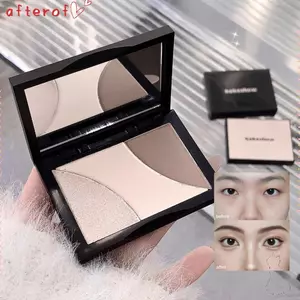 Bảng trang điểm highlighter AFTEROF, Bảng màu đường viền highlighter lâu trôi đa năng, Mỹ phẩm bóng mũi 3 màu lập thể tự nhiên