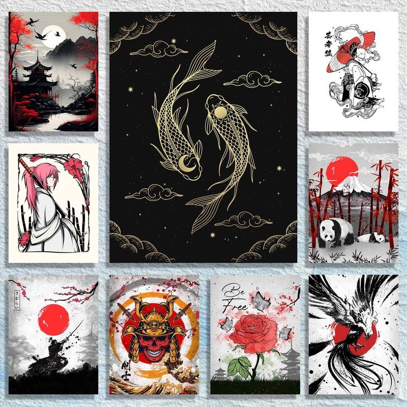 Truyền Thống Nhật Bản Ukiyo-e Tranh Canvas Hoa Anh Đào Geisha Cầu Nghệ Thuật Trang Trí Tường Nhà Canvas Poster