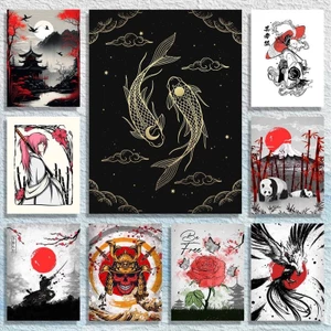 Truyền Thống Nhật Bản Ukiyo-e Tranh Canvas Hoa Anh Đào Geisha Cầu Nghệ Thuật Trang Trí Tường Nhà Canvas Poster